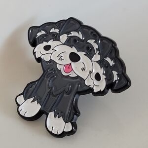 Cerberus Schnauzer Sweet Playful Pups Enamel Pin